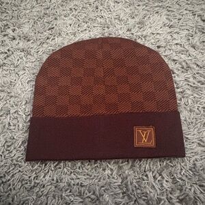 Louis Vuitton Brown Damier Knit Cuff Beanie